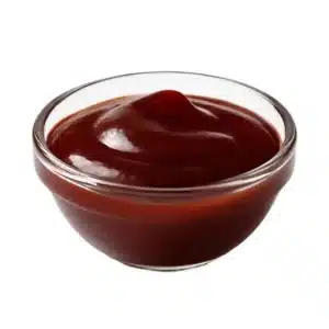 BBQ sauce in white ramekin